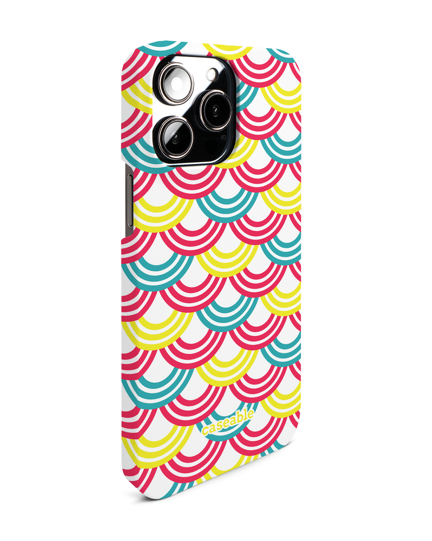 Rainbow Hard Shell Phone Case for Apple iPhone 14 Pro Max: View from the left side