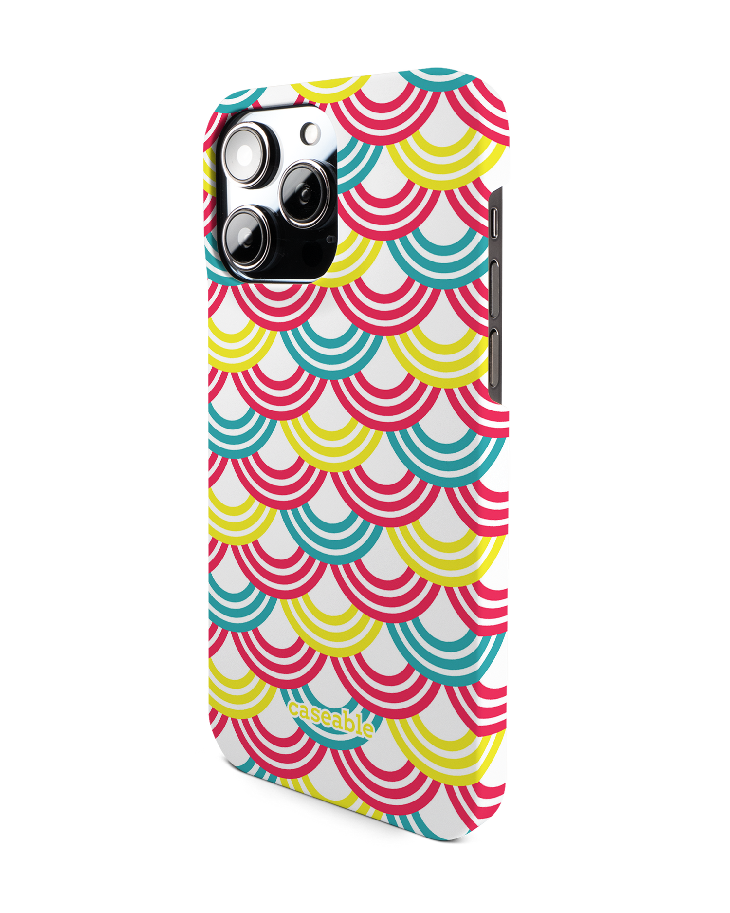 Rainbow Hard Shell Phone Case for Apple iPhone 14 Pro Max: View from the right side