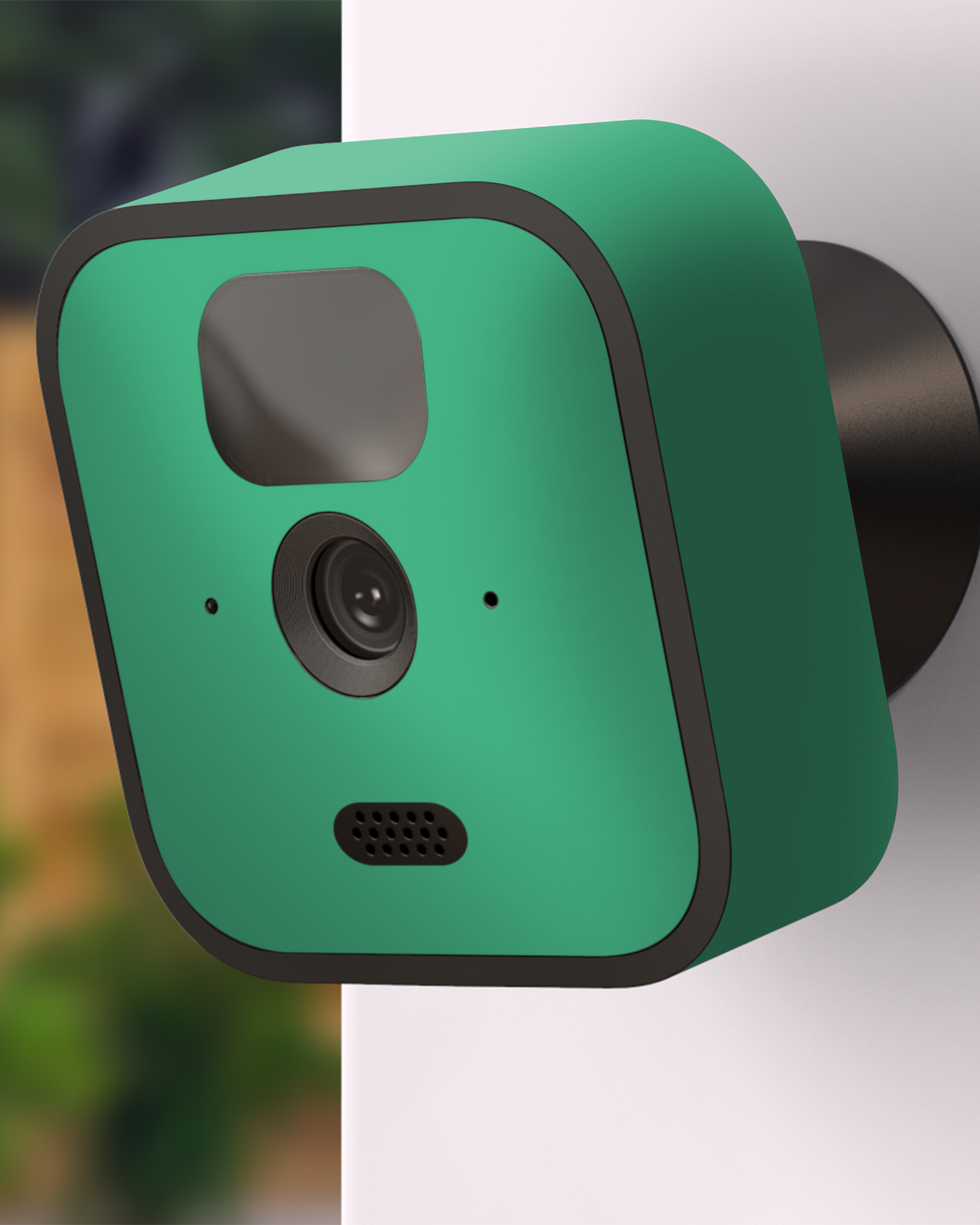 ISG Neon Green Camera Skin Blink Outdoor (2020) attached to exterior wall