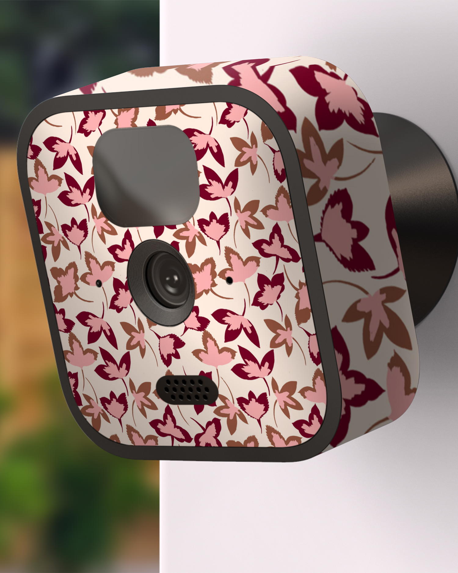 Woodland Ditsy Camera Skin Blink Outdoor (2020) attached to exterior wall