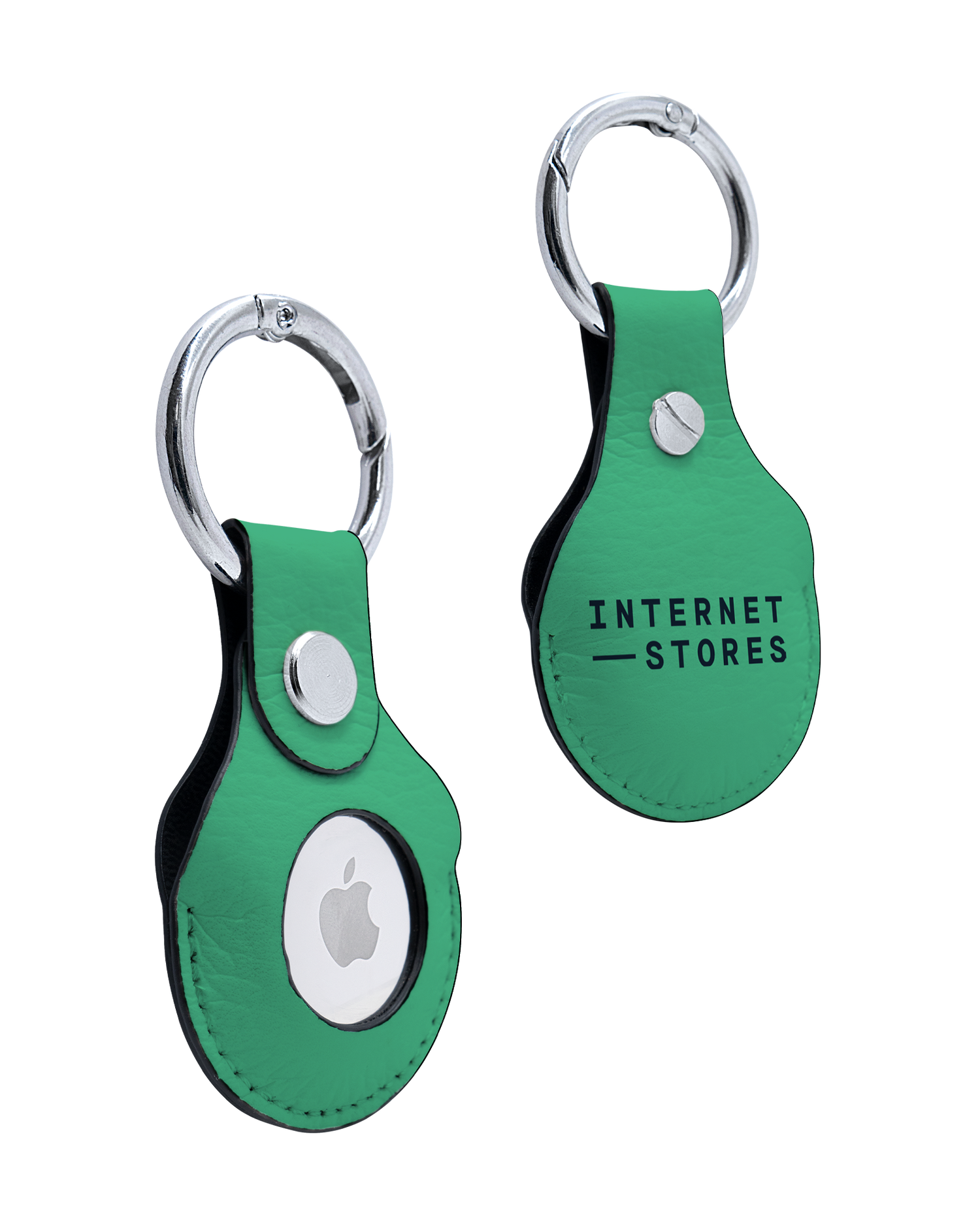 AirTag Holder with ISG Neon Green Design: Front and Back