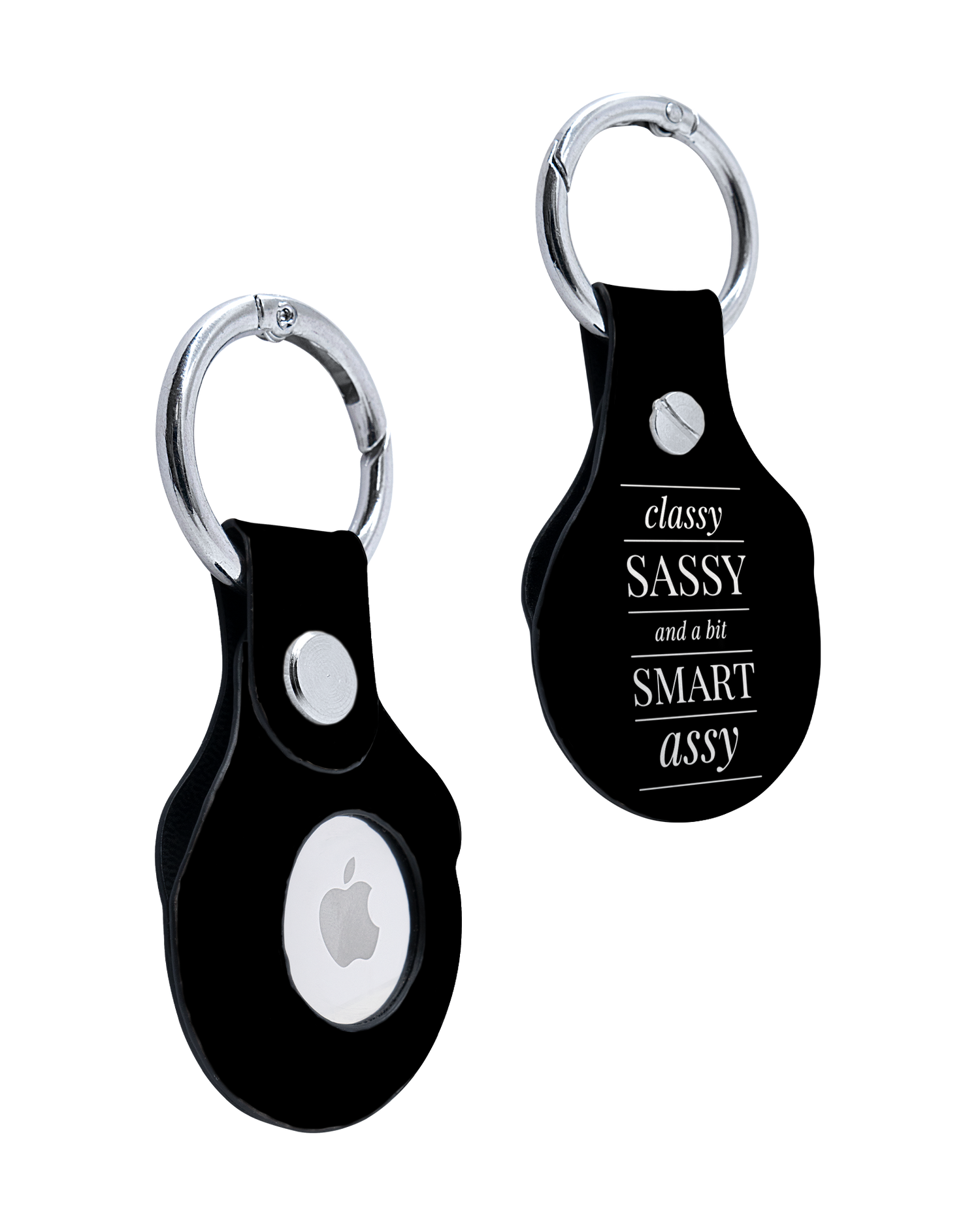 AirTag Holder with Classy Sassy Design: Front and Back