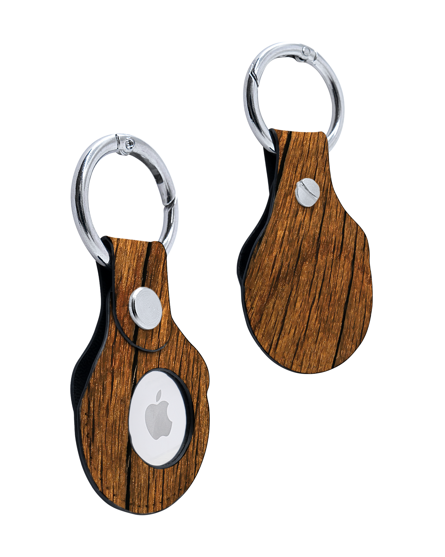 AirTag Holder with Wood Design: Front and Back