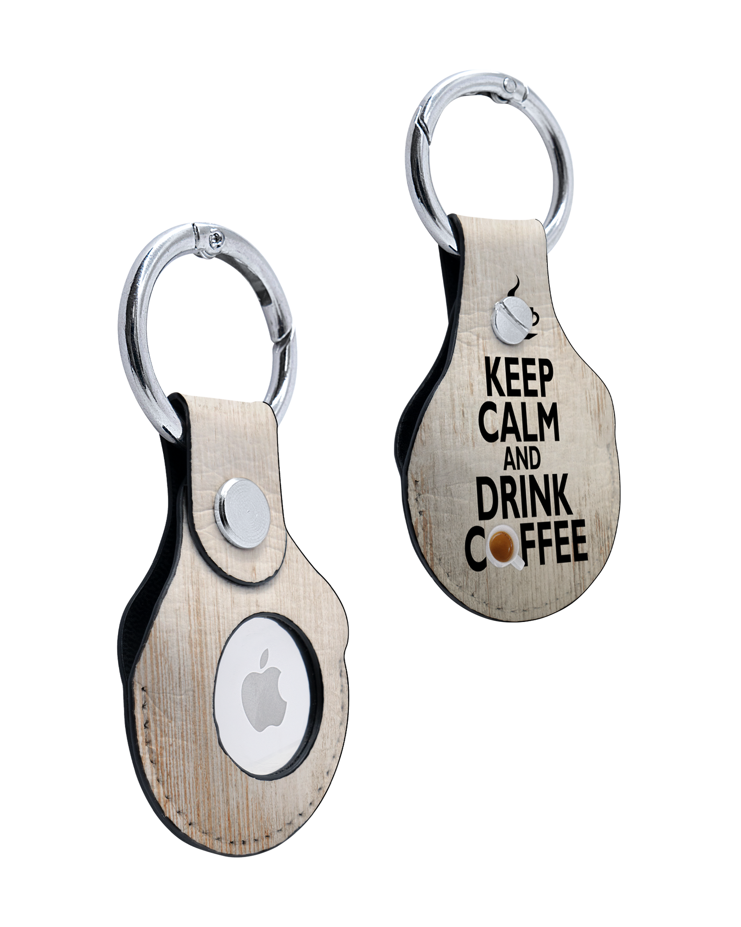 AirTag Holder with Drink Coffee Design: Front and Back