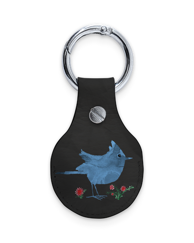 AirTag Holder with Design: Watercolour Bird Black