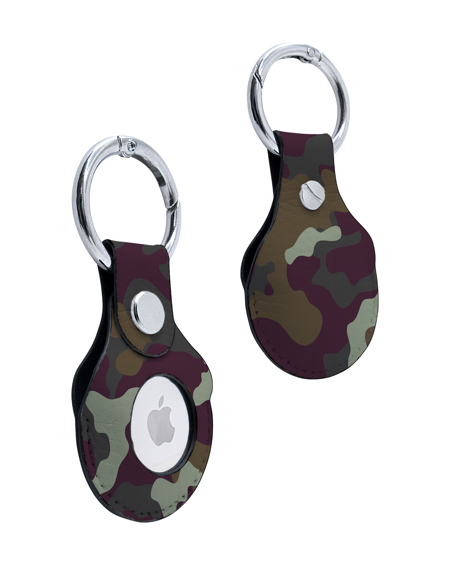AirTag Holder with Night Camo Design: Front and Back