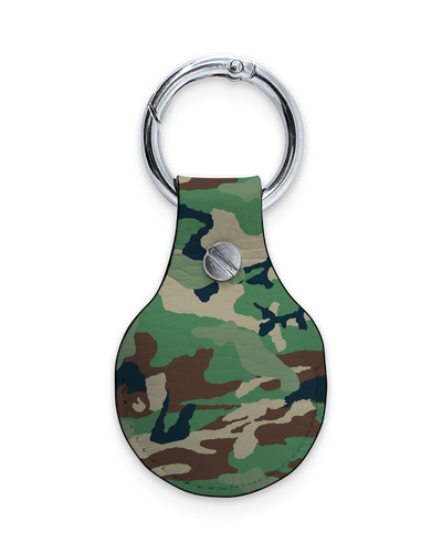 AirTag Holder with Design: Green and Brown Camo