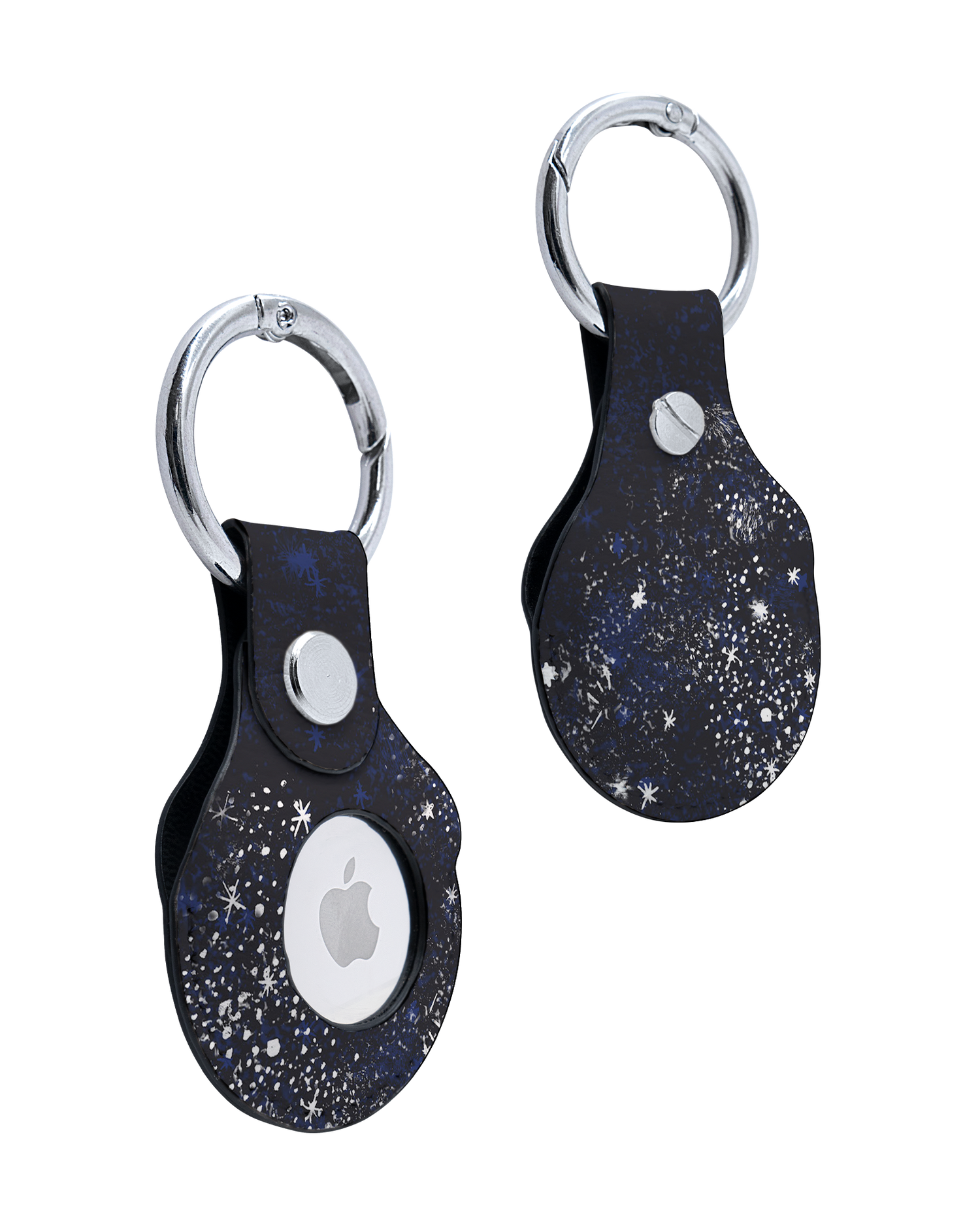 AirTag Holder with Starry Night Sky Design: Front and Back