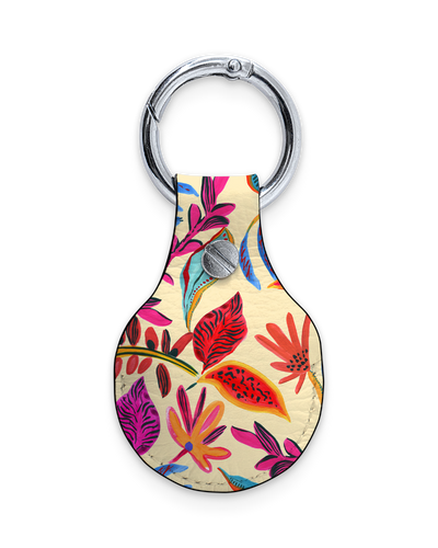 AirTag Holder with Design: Painterly Spring Leaves