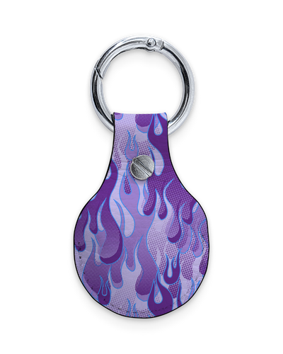 AirTag Holder with Design: Purple Flames