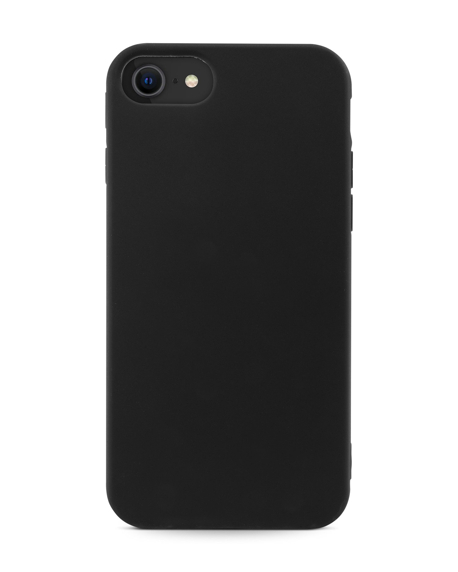 Black Silicone Phone Case for iPhone 7, iPhone 8 & iPhone SE (2020/2022): Front view