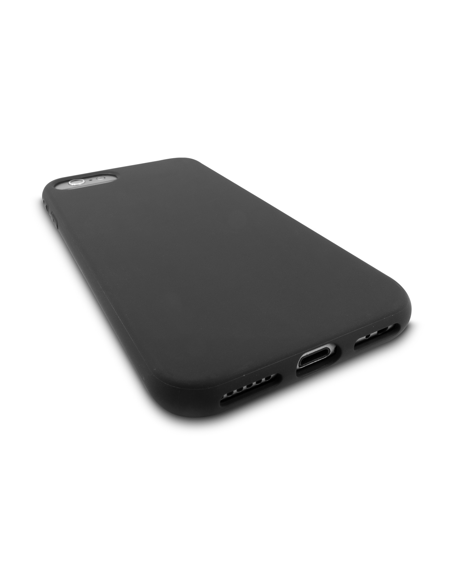 Black Silicone Phone Case for iPhone 7, iPhone 8 & iPhone SE (2020/2022): Bottom View