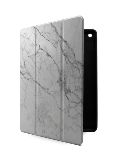 White Marble iPad Case with Pencil Holder Apple iPad 9 10.2" (2021), Apple iPad 8 10.2" (2020), Apple iPad 7 10.2" (2019)