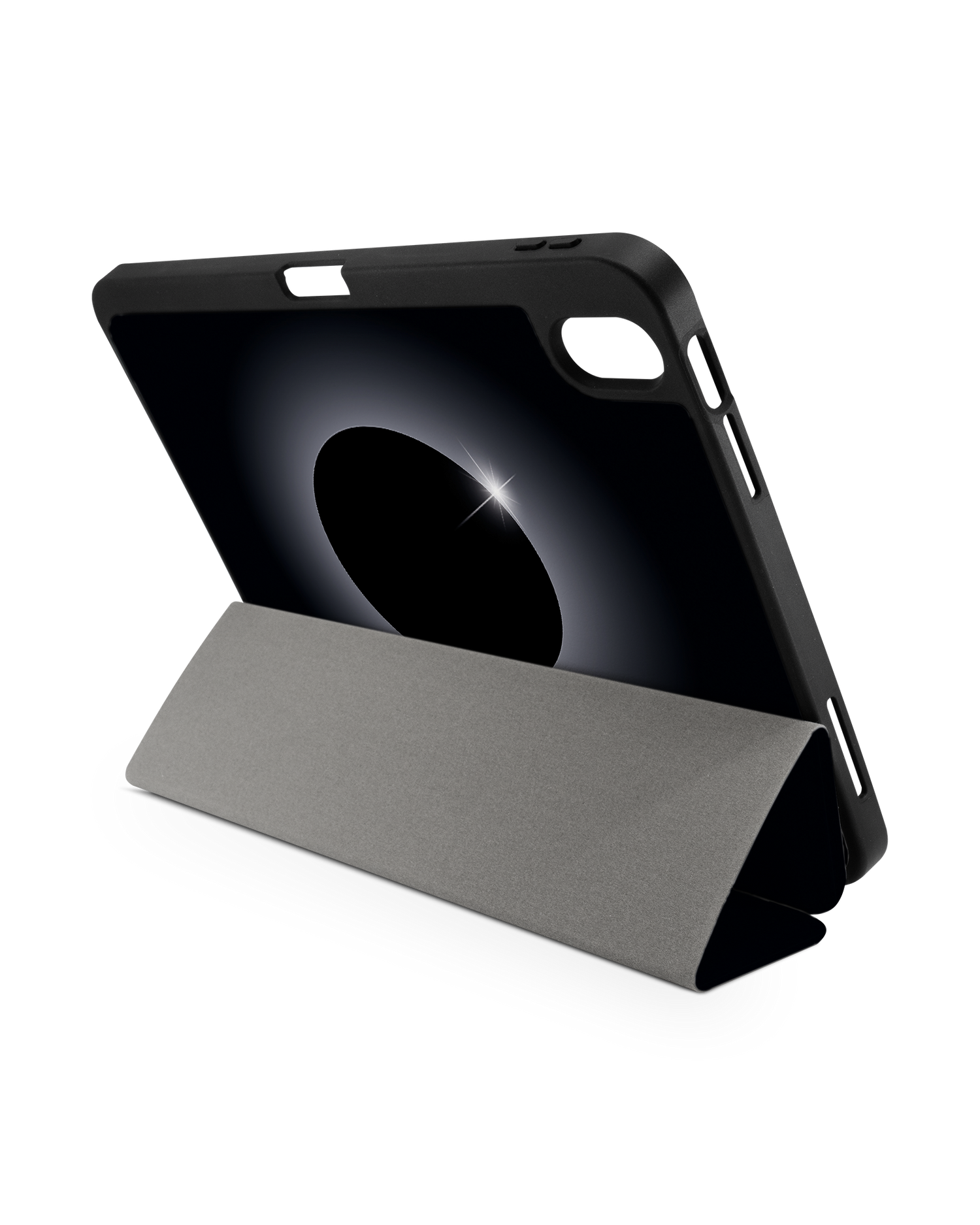 Eclipse iPad Case with Pencil Holder for Apple iPad (10th Generation): Set up in landscape format (back view)