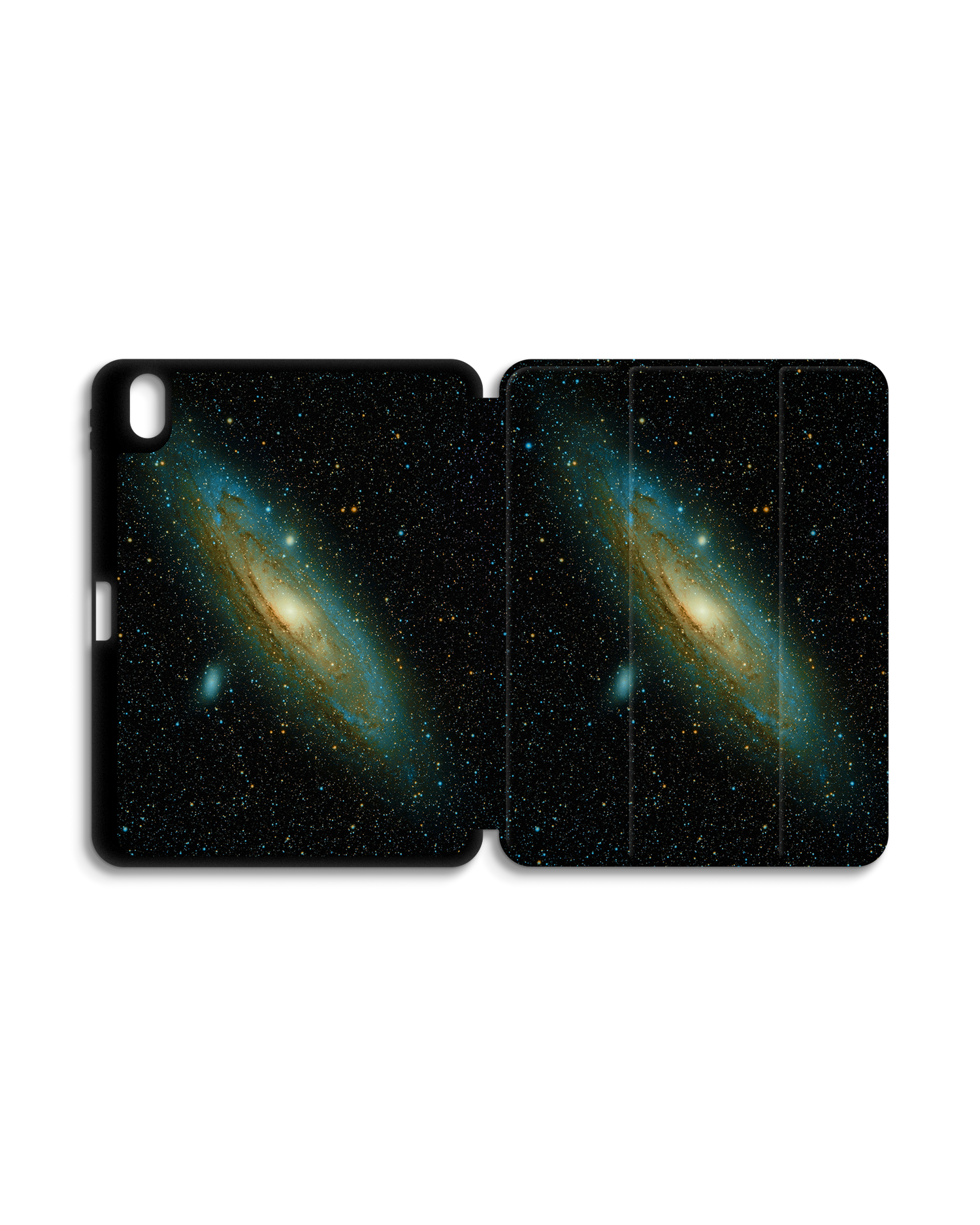 Outer Space iPad Case with Pencil Holder for Apple iPad (10th Generation): Opened exterior view