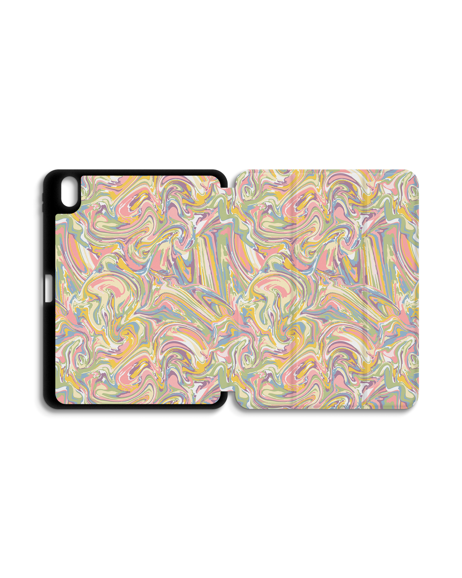 Psychedelic Optics iPad Case with Pencil Holder for Apple iPad (10th Generation): Opened exterior view