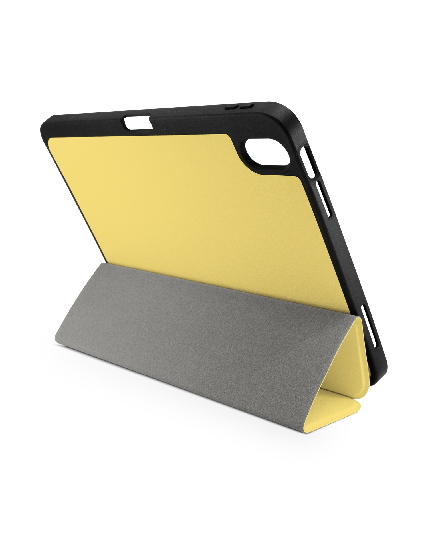 LIGHT YELLOW iPad Case with Pencil Holder for Apple iPad (10th Generation): Set up in landscape format (back view)