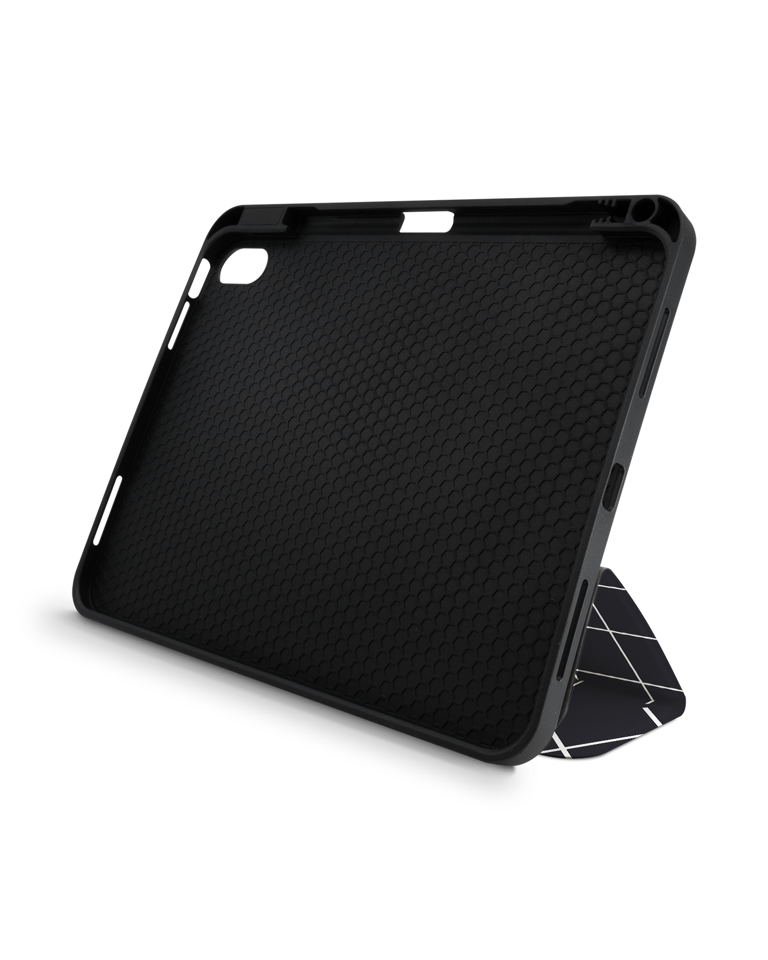Grids iPad Case with Pencil Holder for Apple iPad (10th Generation): Set up in landscape format (front view)