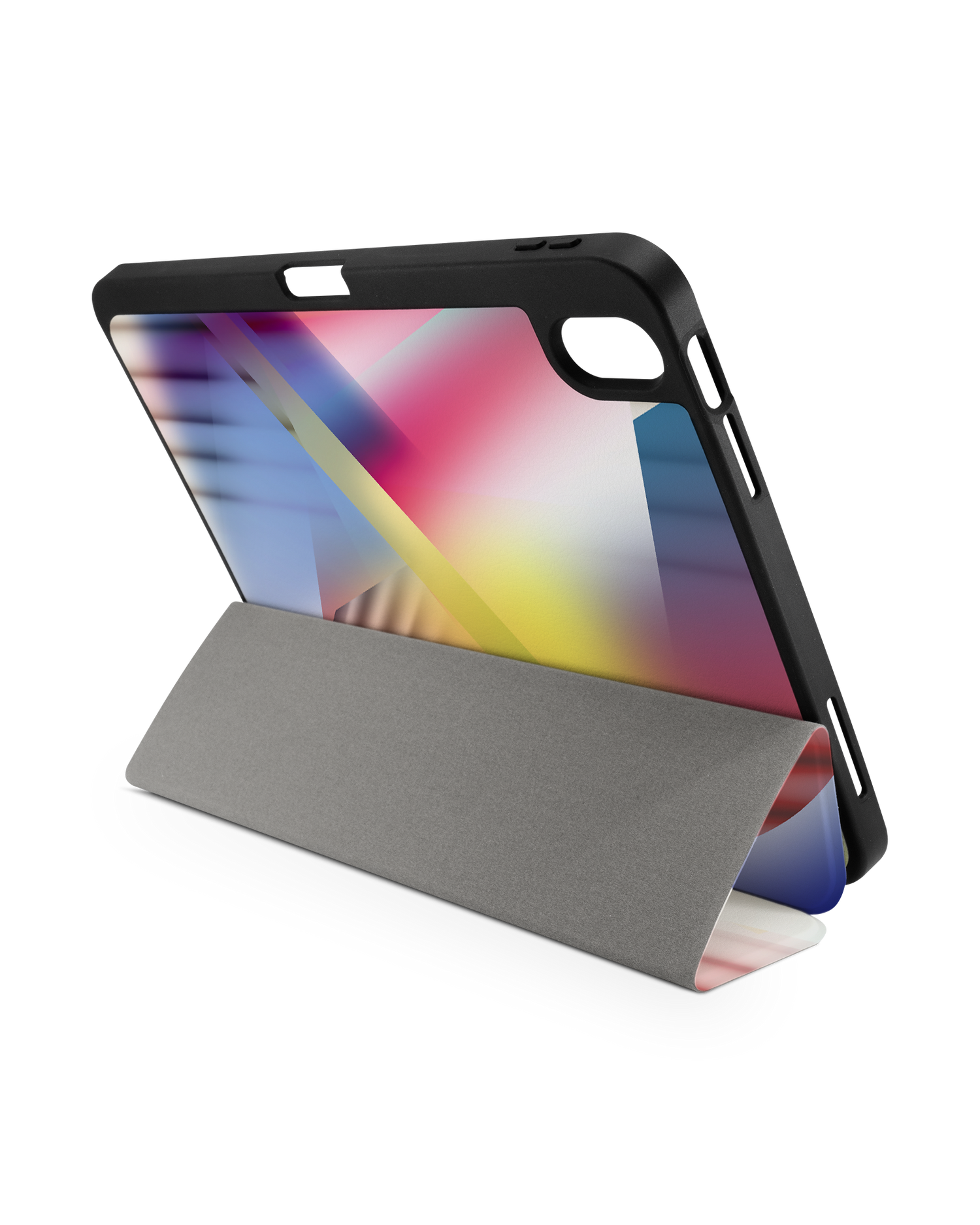 Later Eighties iPad Case with Pencil Holder for Apple iPad (10th Generation): Set up in landscape format (back view)