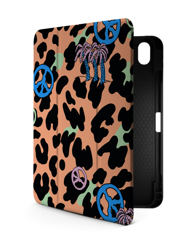 Leopard Peace Palms iPad Case with Pencil Holder for Apple iPad (10th Generation)