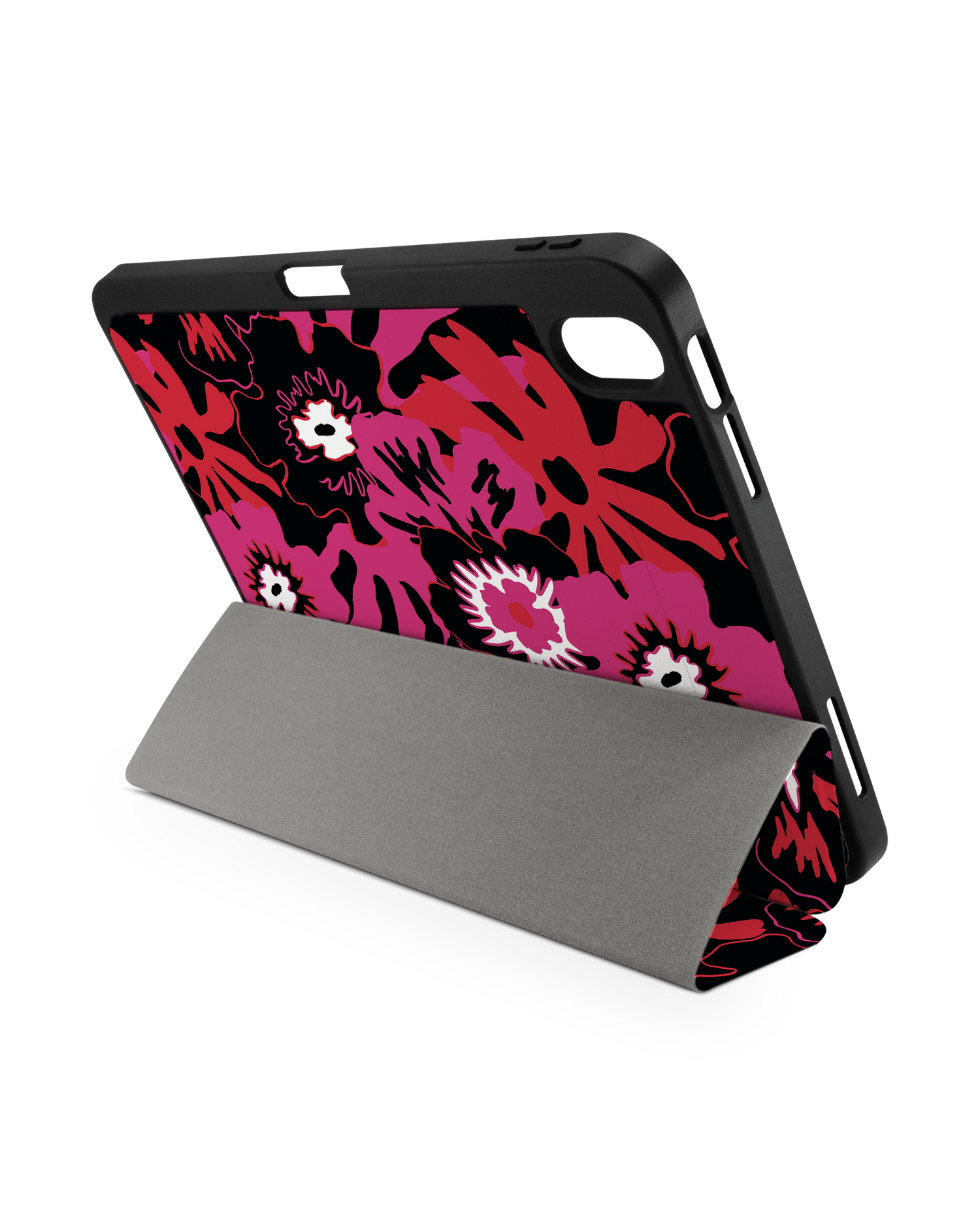 Flower Works iPad Case with Pencil Holder for Apple iPad (10th Generation): Set up in landscape format (back view)