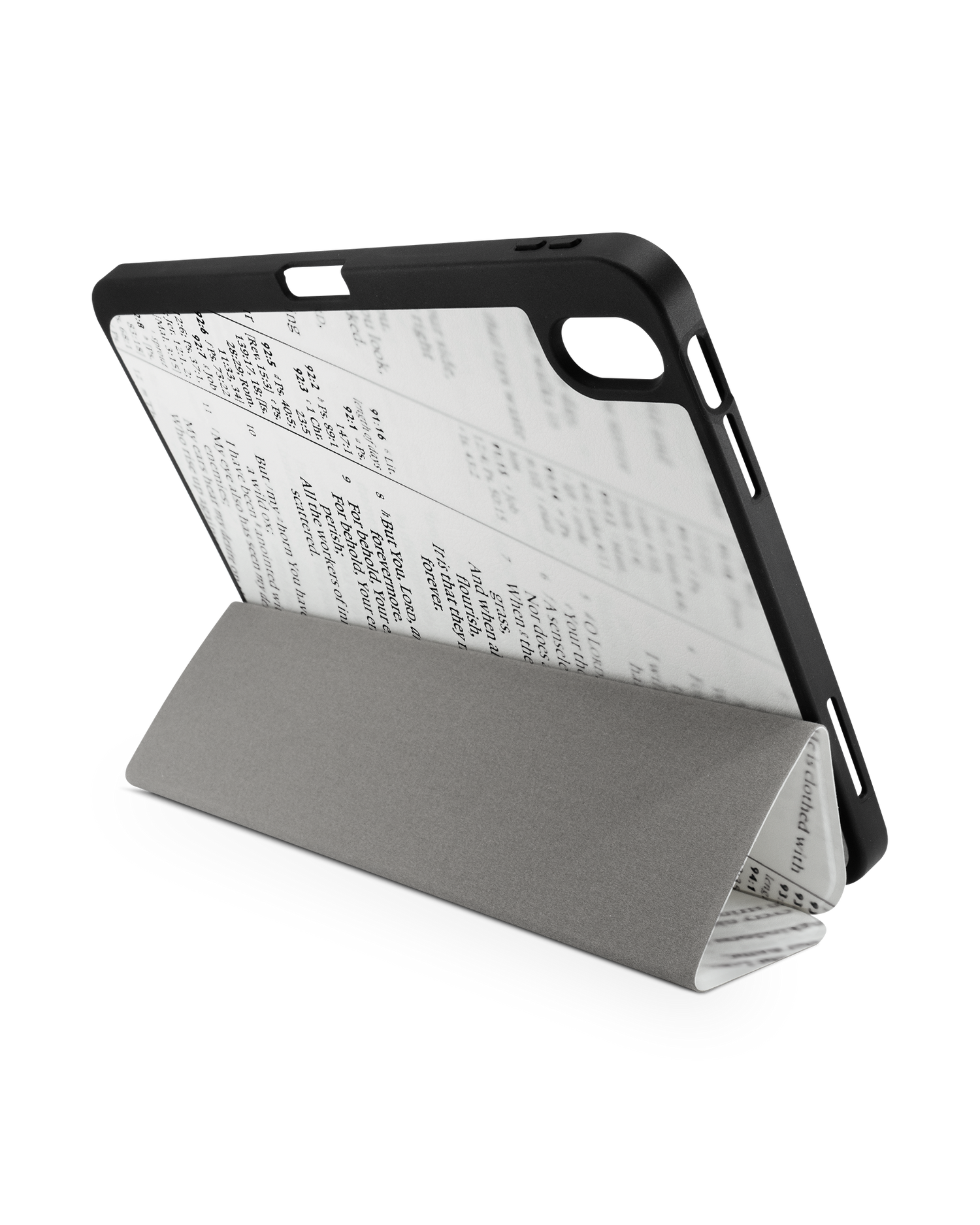 Bible Verse iPad Case with Pencil Holder for Apple iPad (10th Generation): Set up in landscape format (back view)