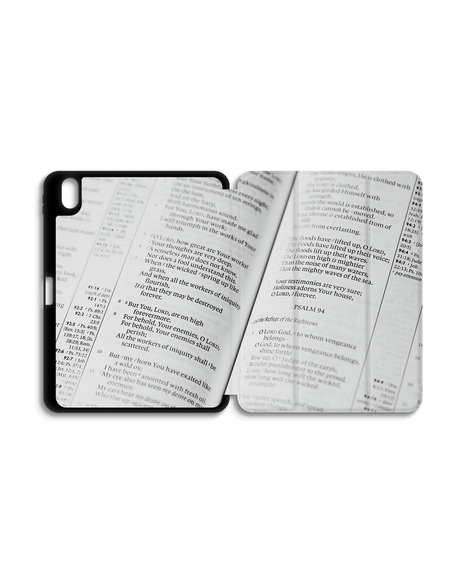 Bible Verse iPad Case with Pencil Holder for Apple iPad (10th Generation): Opened exterior view