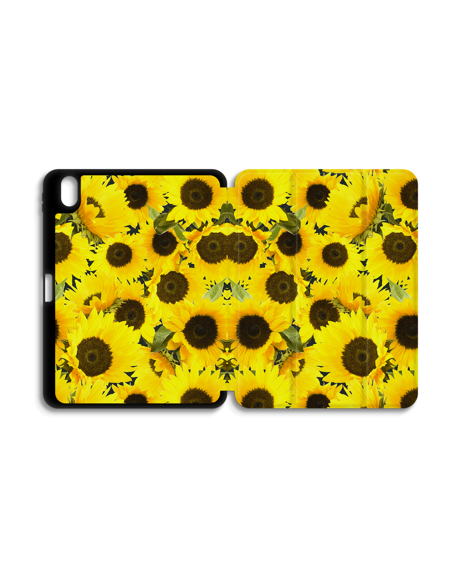 Sunflowers iPad Case with Pencil Holder for Apple iPad (10th Generation): Opened exterior view