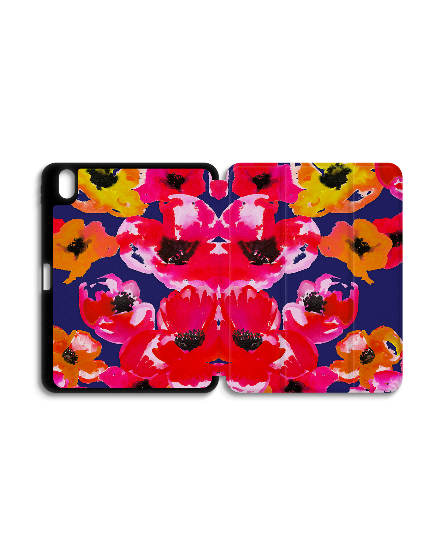 Painted Poppies iPad Case with Pencil Holder for Apple iPad (10th Generation): Opened exterior view