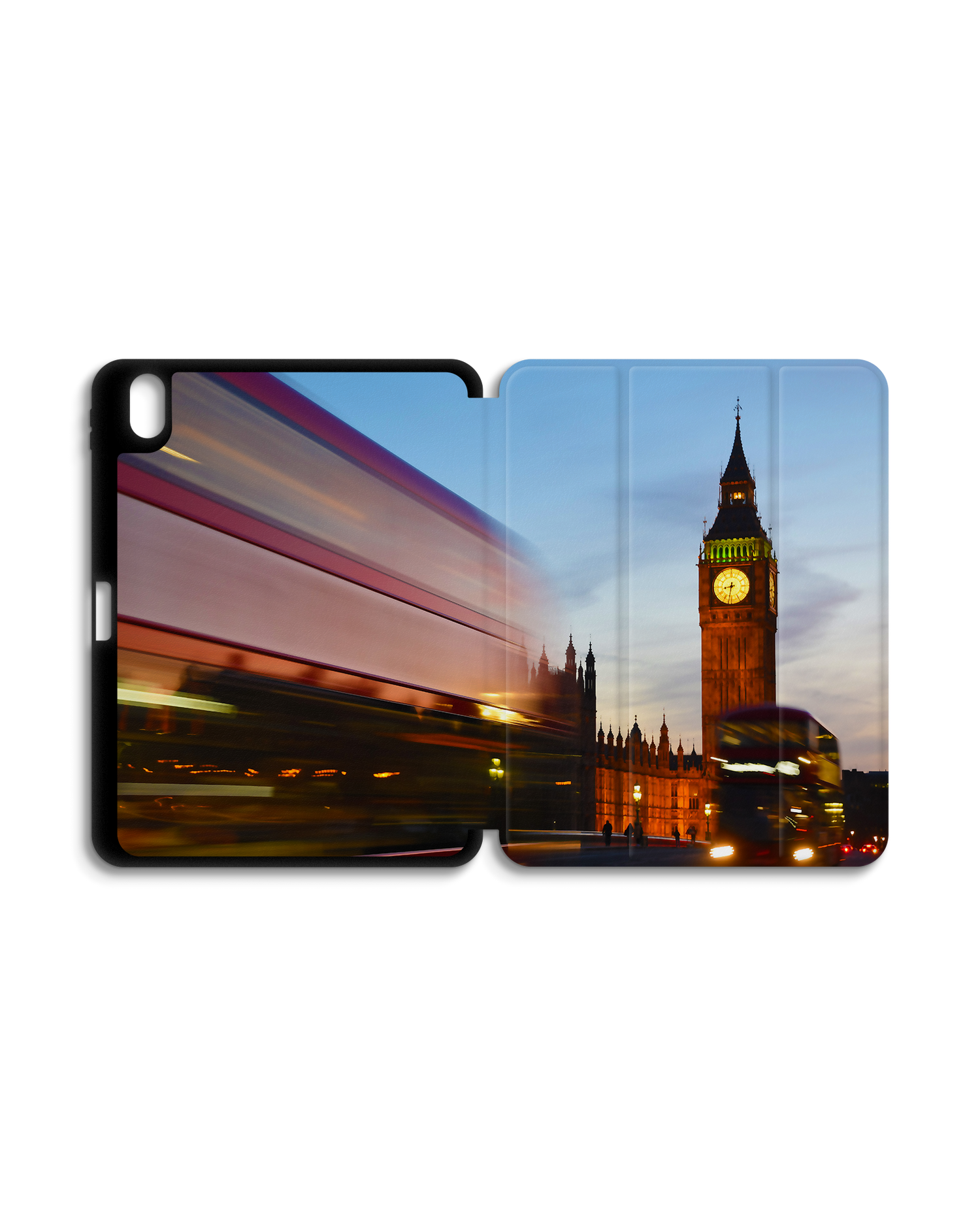 London iPad Case with Pencil Holder for Apple iPad (10th Generation): Opened exterior view
