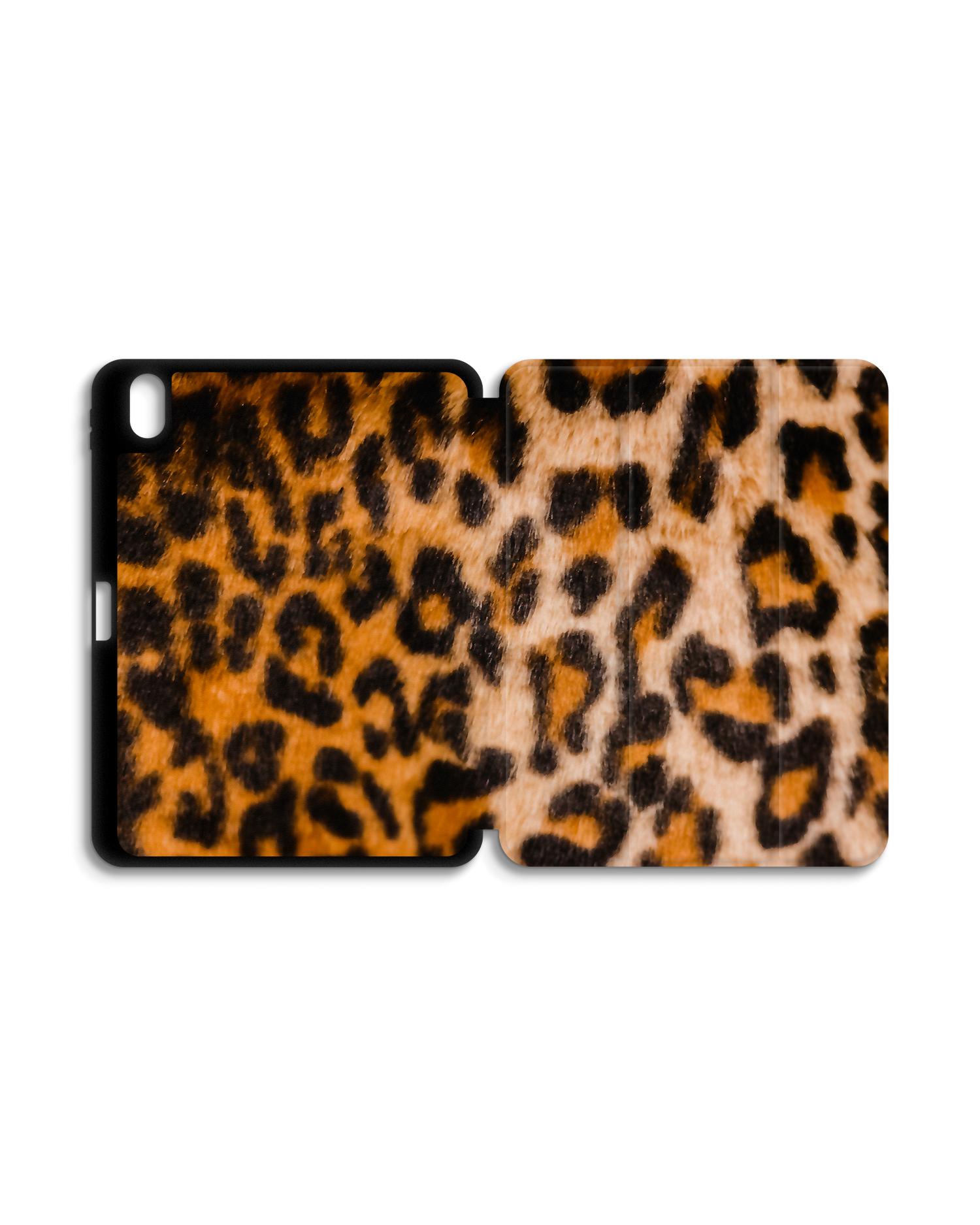 Leopard Pattern iPad Case with Pencil Holder for Apple iPad (10th Generation): Opened exterior view