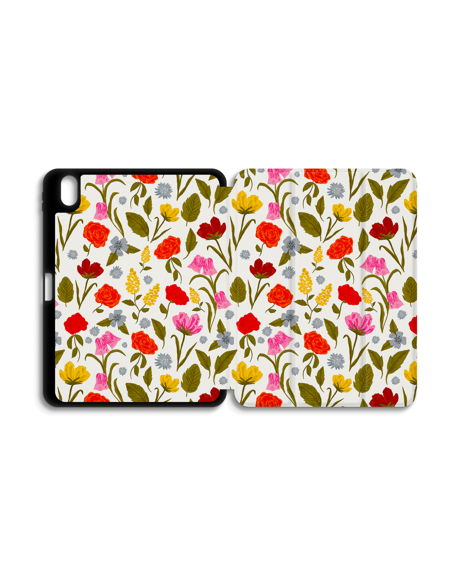 Botanical Beauties iPad Case with Pencil Holder for Apple iPad (10th Generation): Opened exterior view