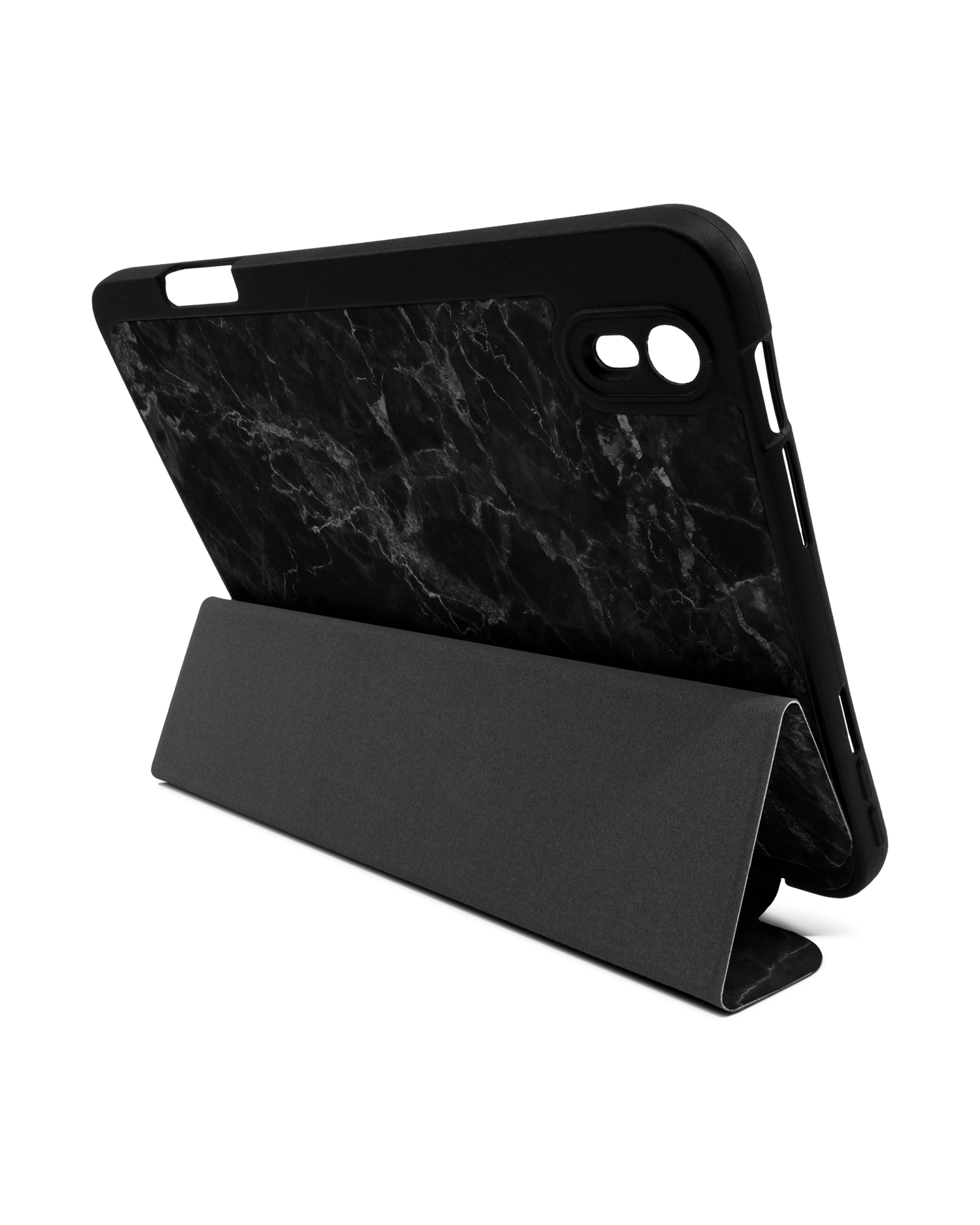 Midnight Marble iPad Case with Pencil Holder Apple iPad mini 6 (2021): Set up in landscape format (back view)