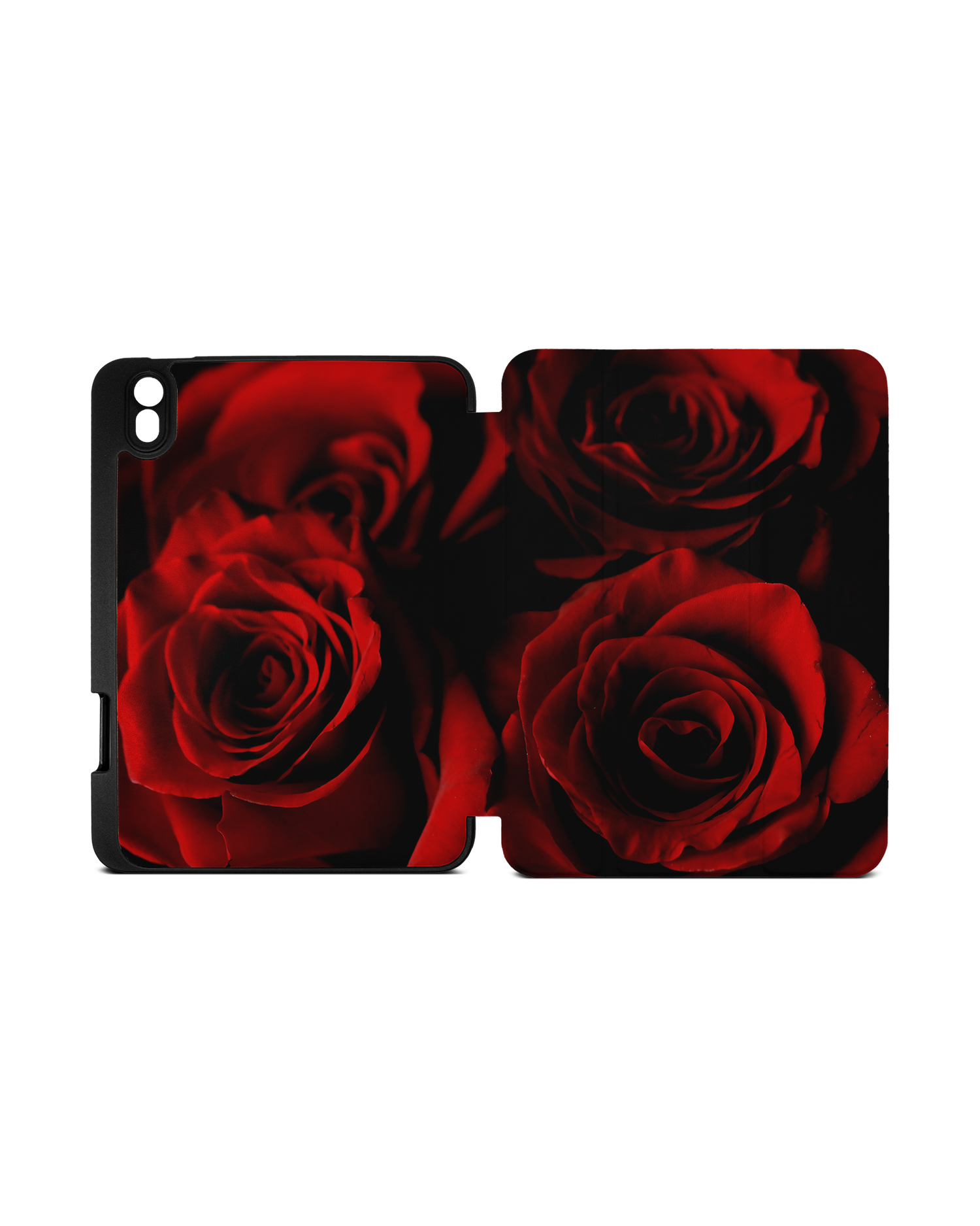 Red Roses iPad Case with Pencil Holder Apple iPad mini 6 (2021): Opened exterior view