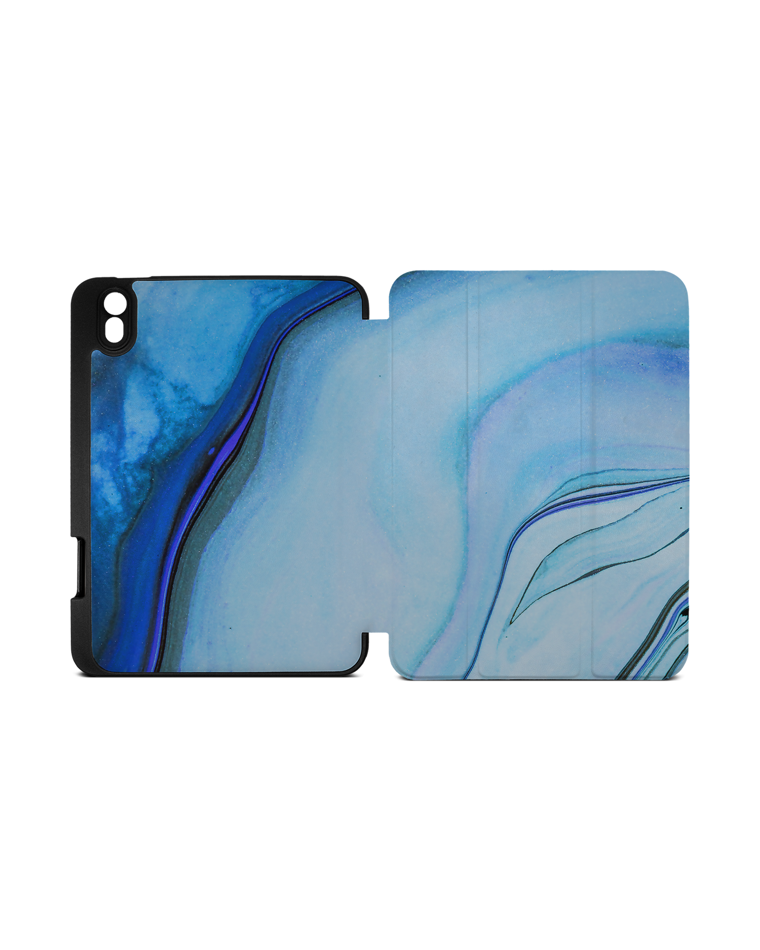Cool Blues iPad Case with Pencil Holder Apple iPad mini 6 (2021): Opened exterior view