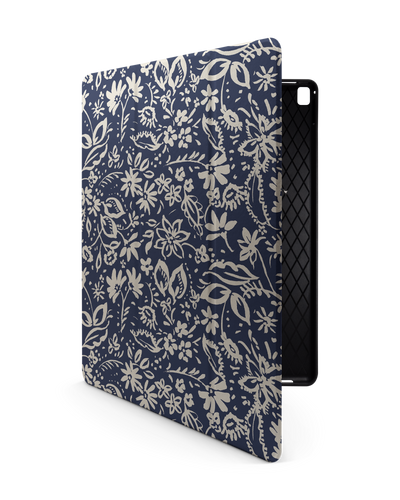 Ditsy Blue Paisley iPad Case with Pencil Holder for Apple iPad Pro 2 12.9" (2017)