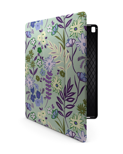 Pretty Purple Flowers iPad Case with Pencil Holder for Apple iPad Pro 2 12.9" (2017)