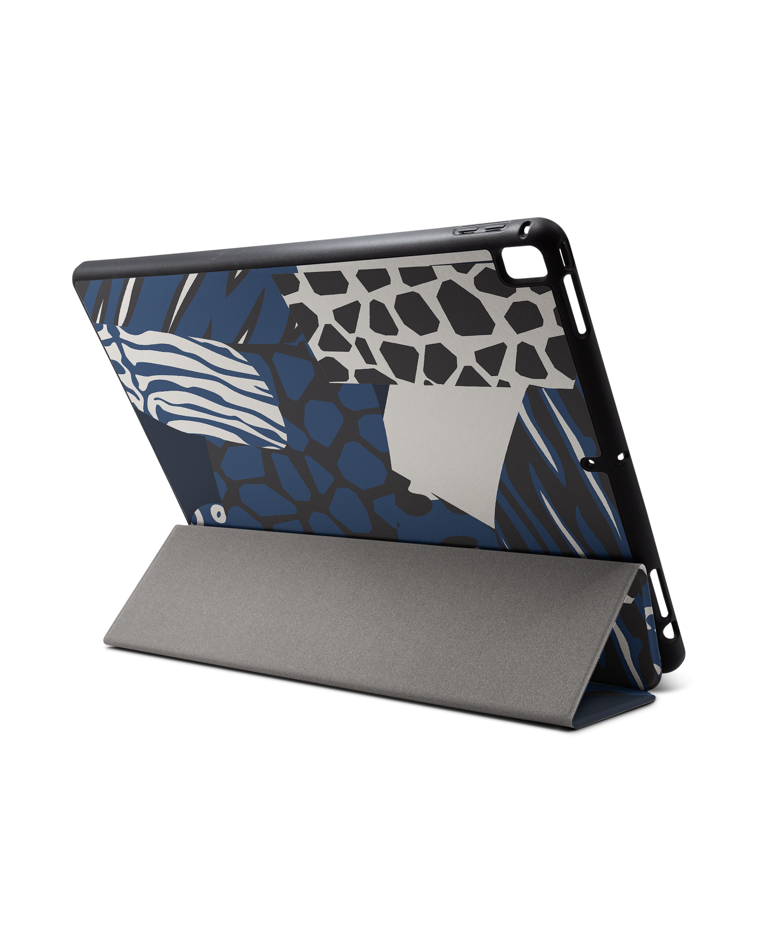 Animal Print Patchwork iPad Case with Pencil Holder for Apple iPad Pro 2 12.9