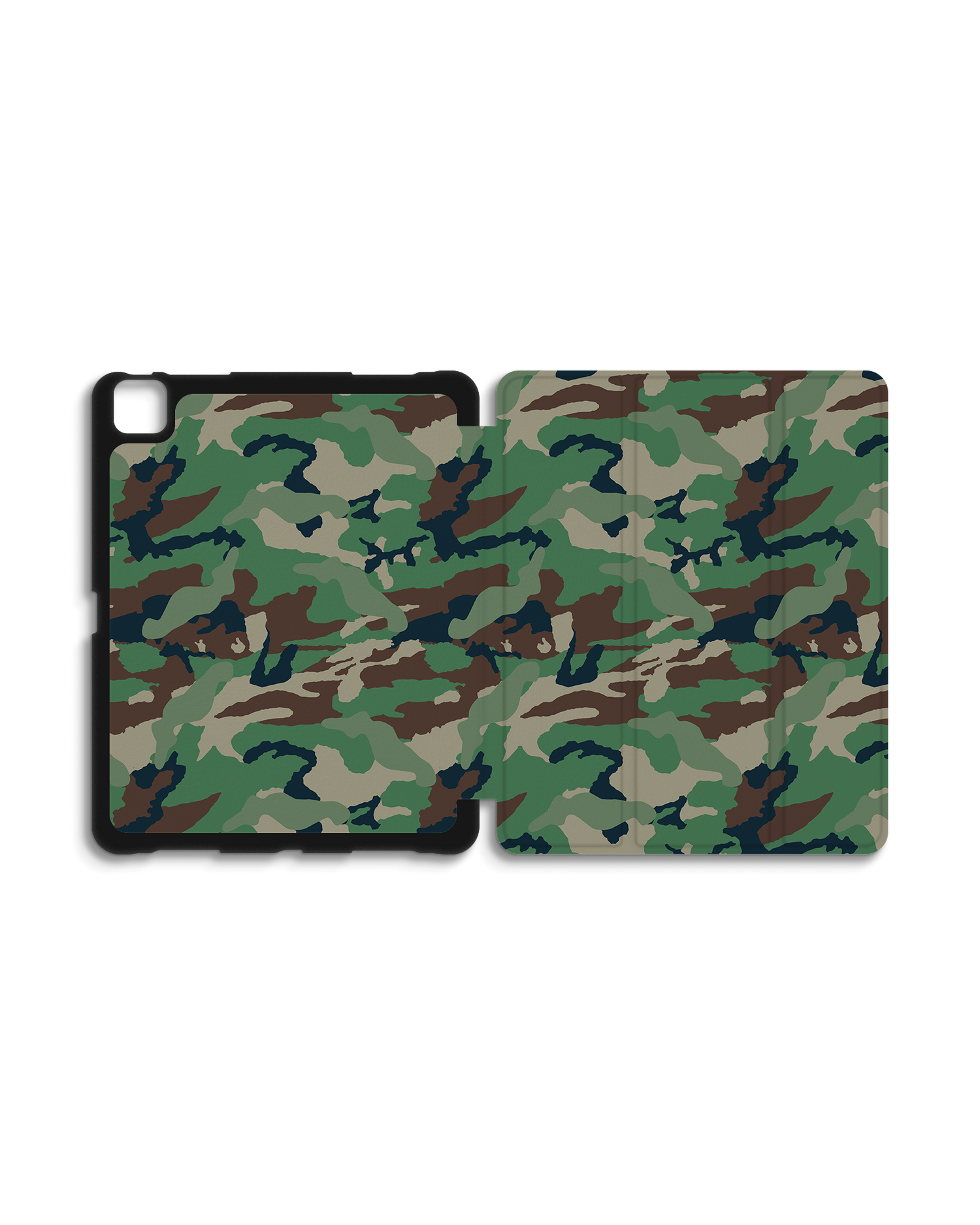 Green and Brown Camo iPad Case with Pencil Holder for Apple iPad Pro 6 12.9