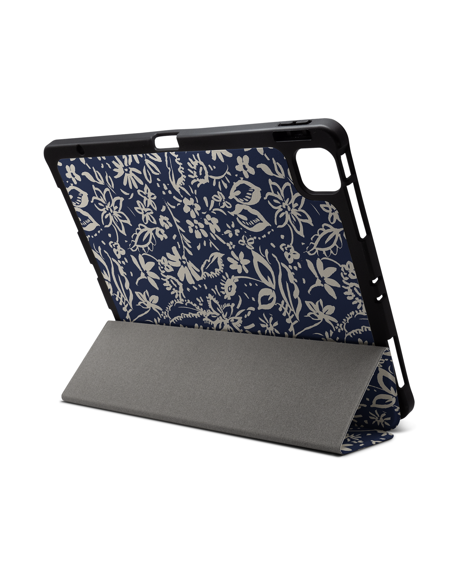 Ditsy Blue Paisley iPad Case with Pencil Holder for Apple iPad Pro 6 12.9