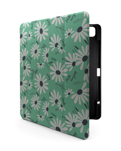 Positive Daisies iPad Case with Pencil Holder for Apple iPad Pro 6 12.9" (2022), Apple iPad Pro 5 12.9" (2021), Apple iPad Pro 4 12.9" (2020)