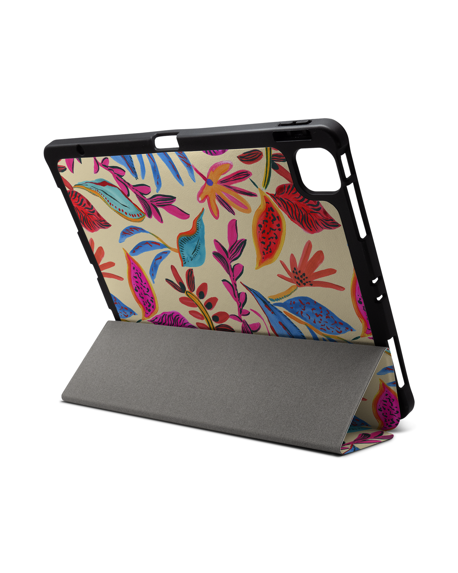 Painterly Spring Leaves iPad Case with Pencil Holder for Apple iPad Pro 6 12.9
