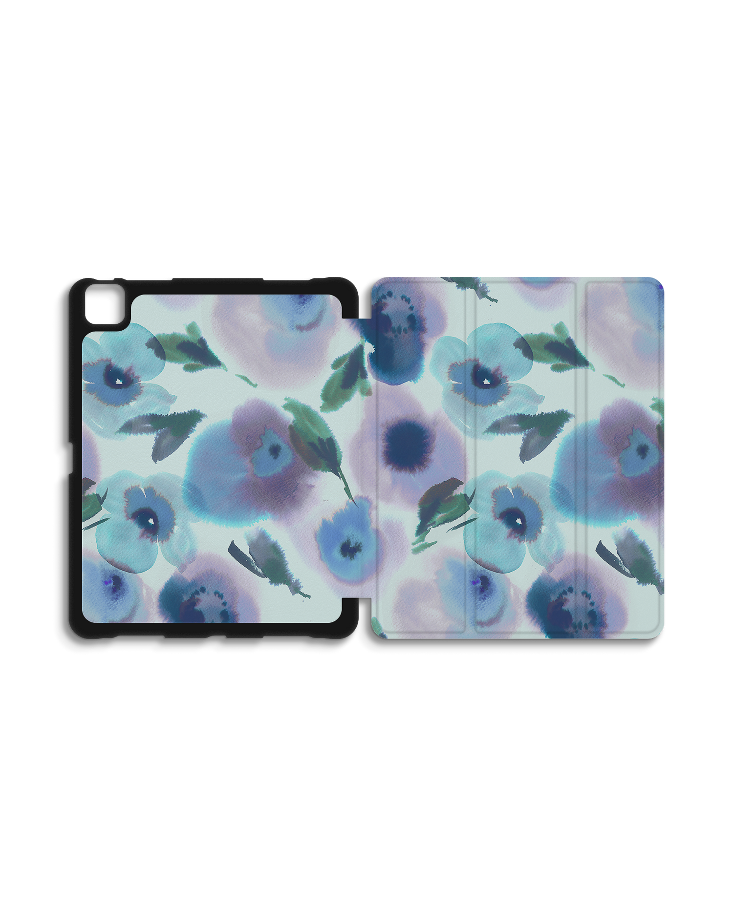 Watercolour Flowers Blue iPad Case with Pencil Holder for Apple iPad Pro 6 12.9