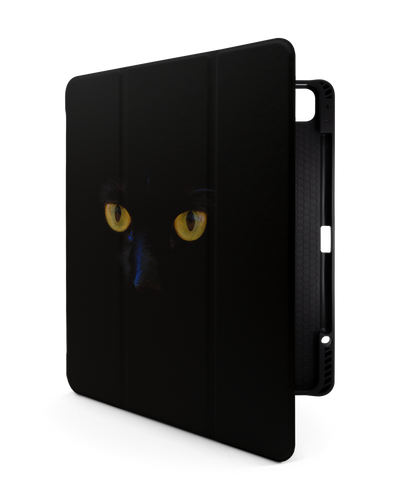 Black Cat iPad Case with Pencil Holder for Apple iPad Pro 6 12.9" (2022), Apple iPad Pro 5 12.9" (2021), Apple iPad Pro 4 12.9" (2020)