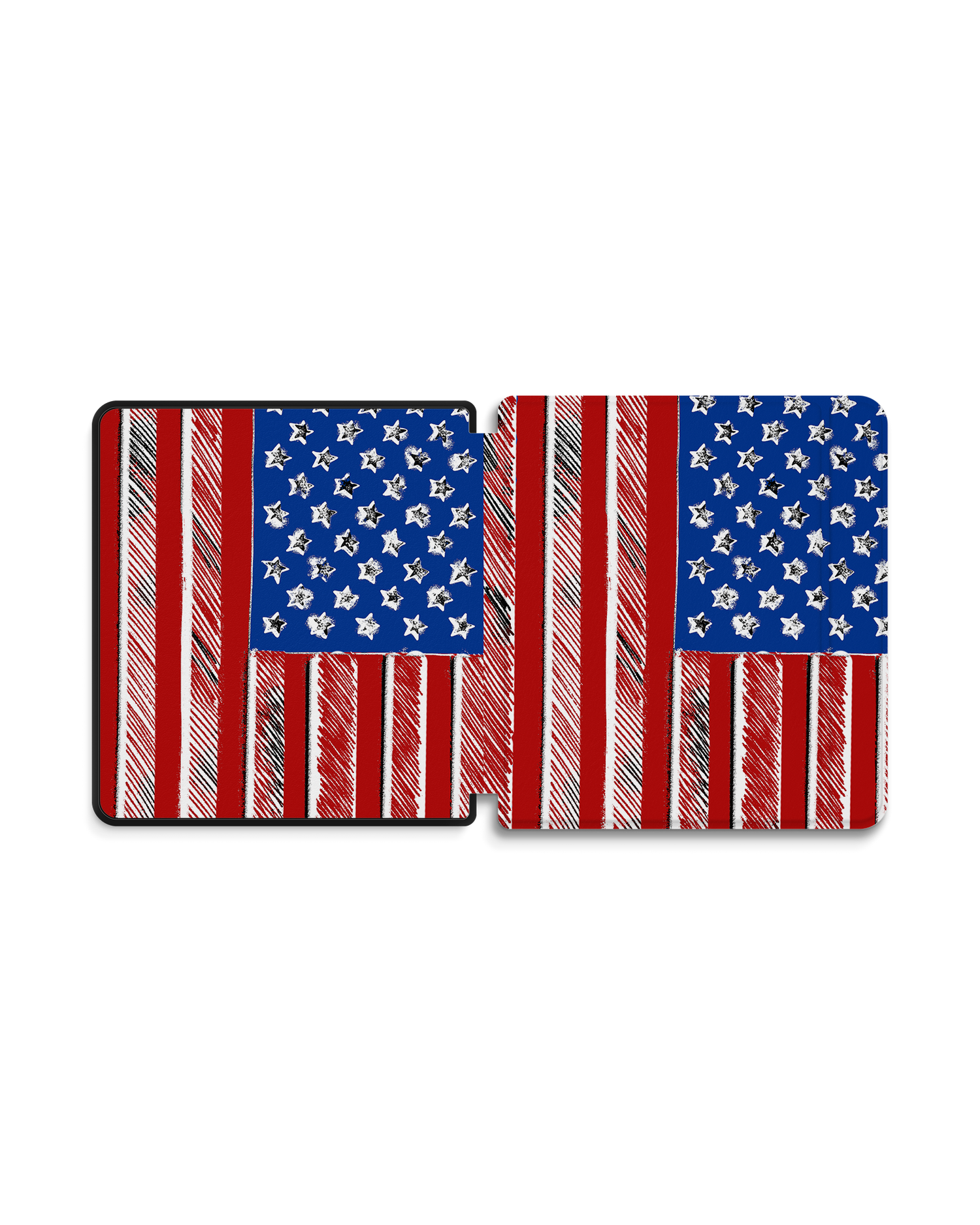 American Flag Color eReader Smart Case for tolino epos 2: Opened exterior view