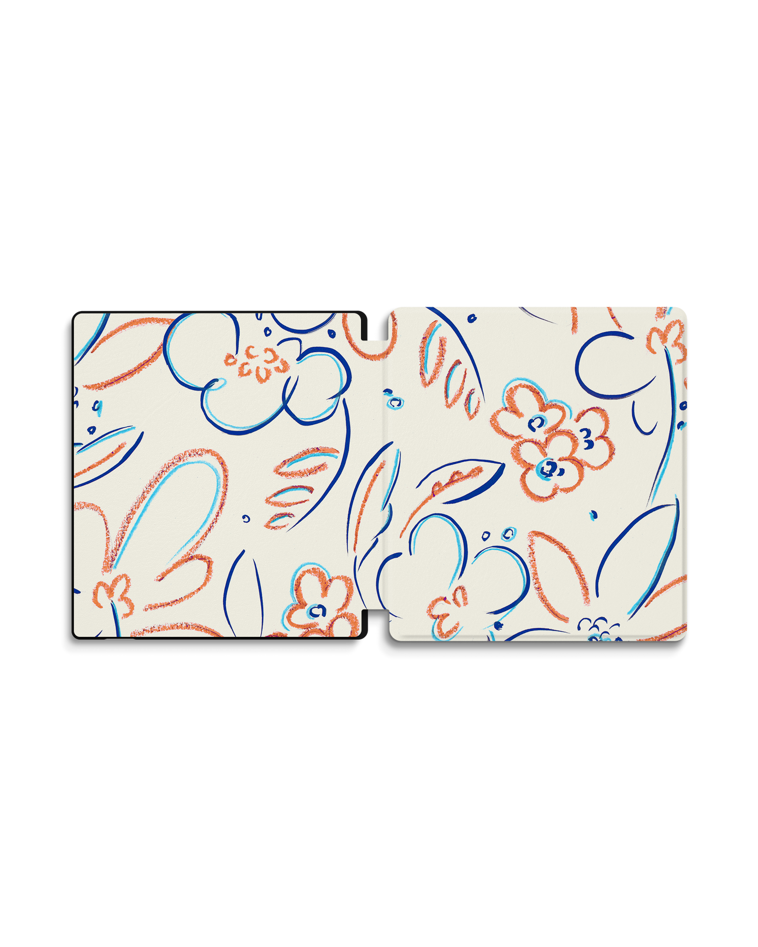 Bloom Doodles eReader Smart Case for Amazon Kindle Oasis: Opened exterior view