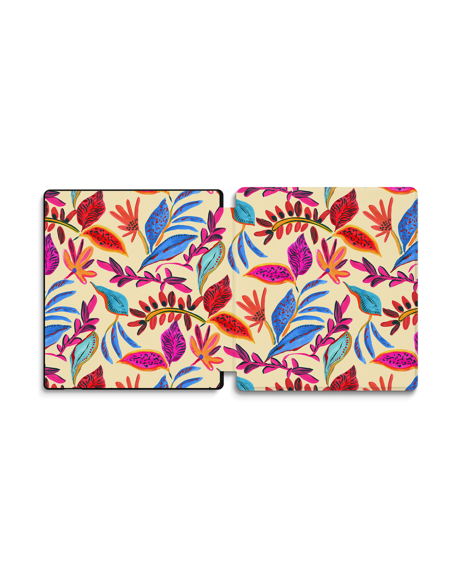 Painterly Spring Leaves eReader Smart Case for Amazon Kindle Oasis: Opened exterior view