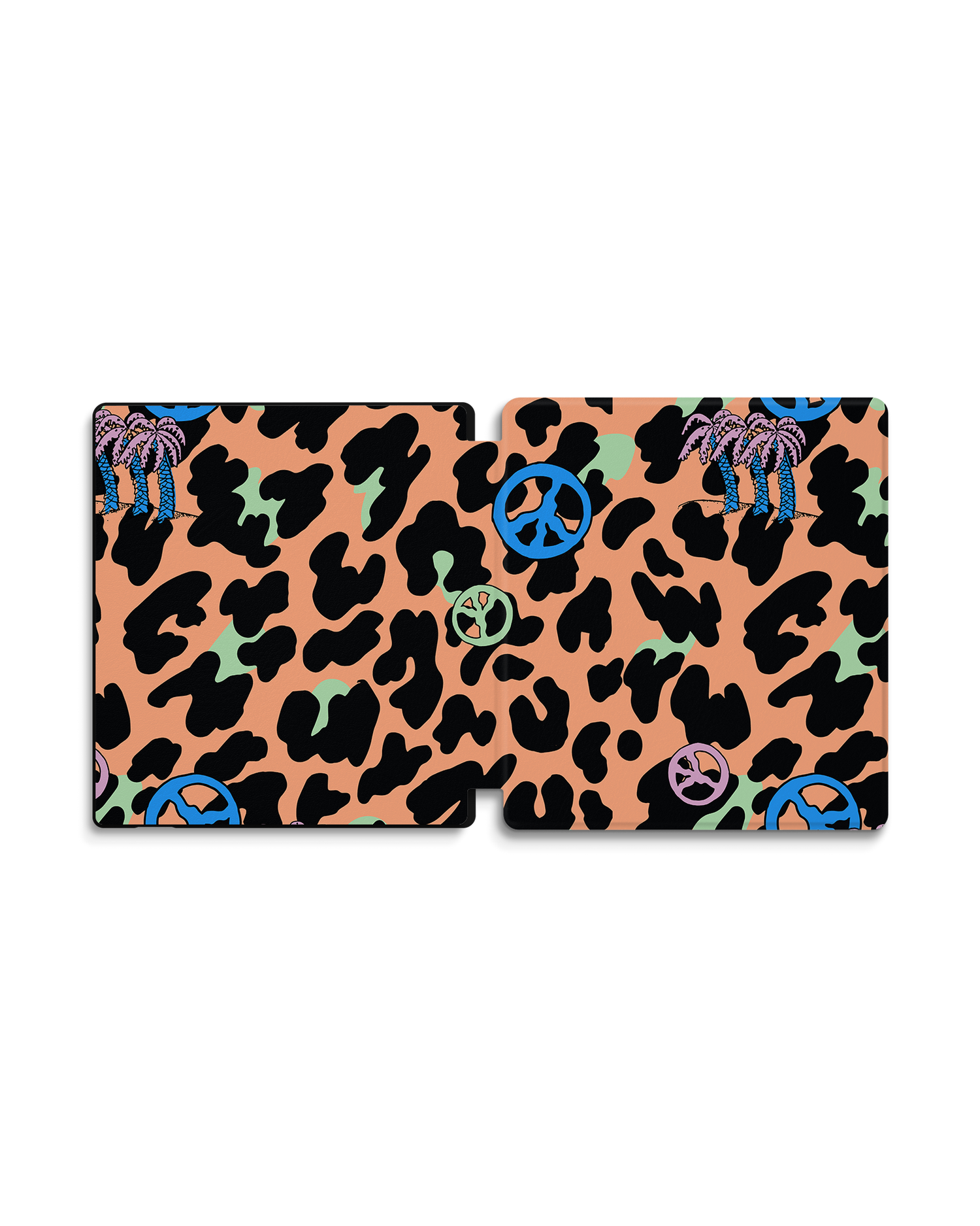 Leopard Peace Palms eReader Smart Case for Amazon Kindle Oasis: Opened exterior view