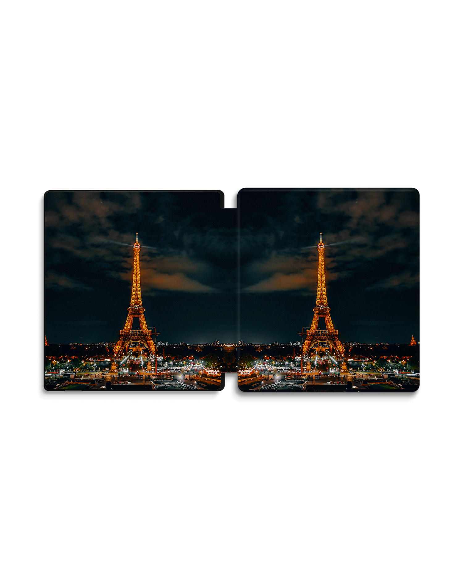 Eiffel Tower By Night eReader Smart Case for Amazon Kindle Oasis: Opened exterior view