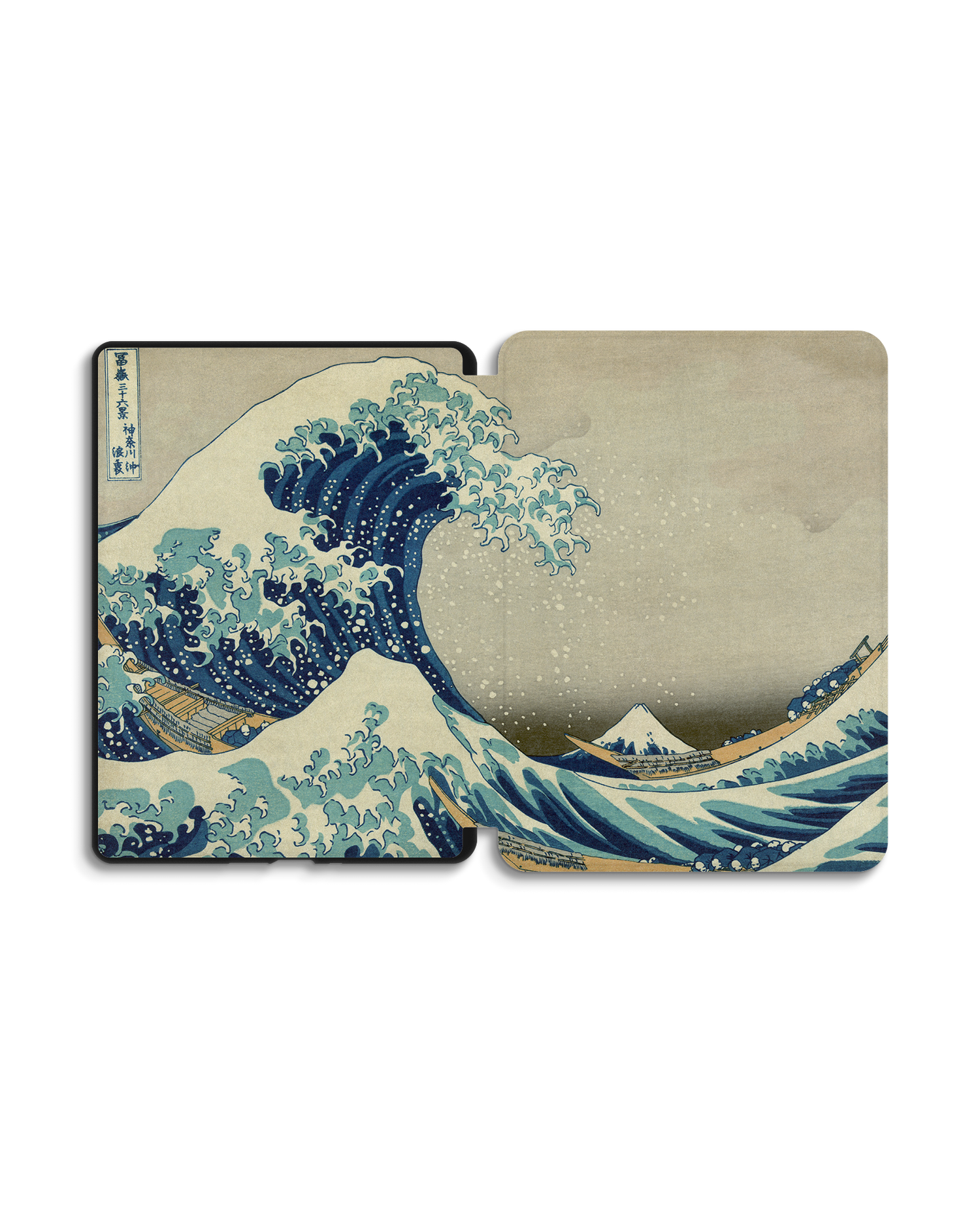 Great Wave Off Kanagawa By Hokusai eReader Smart Case for Amazon Kindle Paperwhite 5 (2021), Amazon Kindle Paperwhite 5 Signature Edition (2021): Opened exterior view